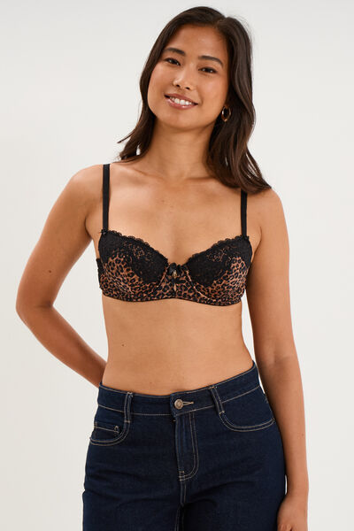 Soutien-gorge corbeille padd&eacute; marron femme