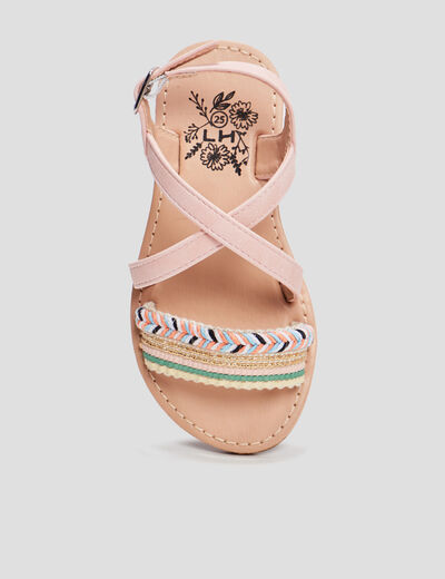 Sandales avec détails tressés rose fille