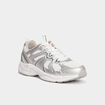 Baskets running &agrave; lacets gris argent homme
