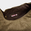 Sac port&eacute;-&eacute;paule effet su&eacute;dine vert kaki femme