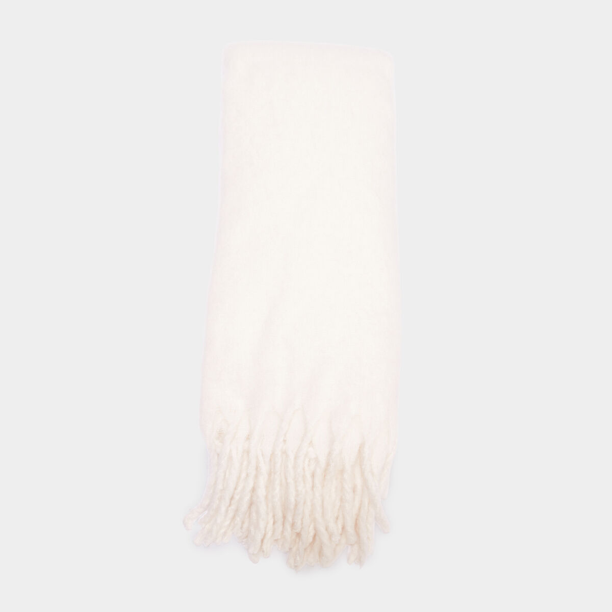Écharpe à franges ivoire femme