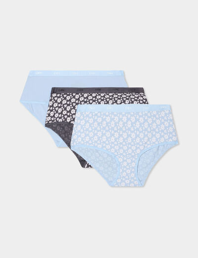 Lot 3 shortys coton bleu femme