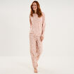 Ensemble pyjama t-shirt pantalon velours rose femme