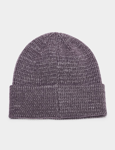 Bonnet avec bord &agrave; revers tricot&eacute; gris fonc&eacute; homme