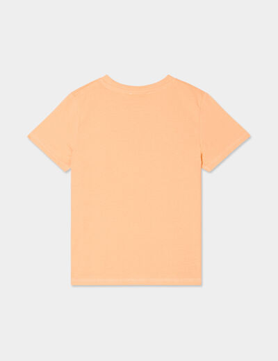 Ensemble pyjama short et t-shirt coton orange corail garçon