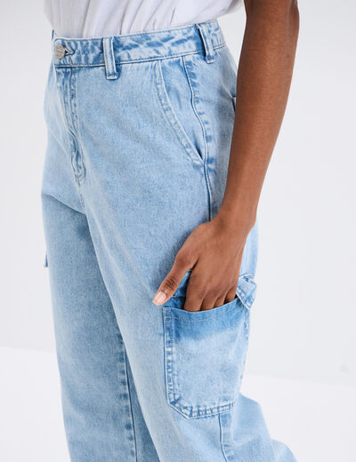 Jeans cargo taille standard Creeks denim triple stone femme