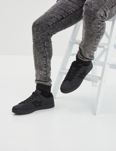 Tennis basses à lacets noir homme