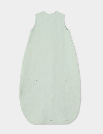 Gigoteuse gaze de coton ajustable TOG 1 vert clair bébé
