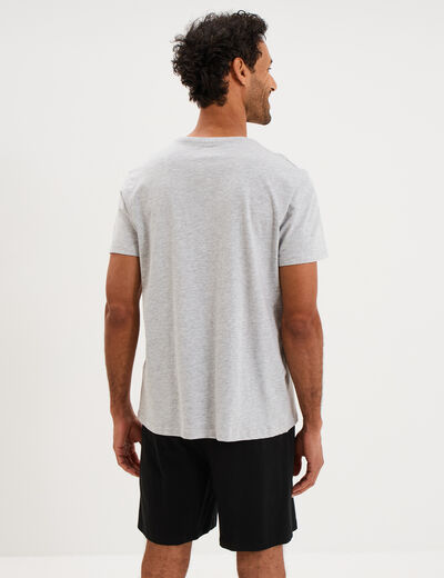 Ensemble pyjama short et t-shirt gris clair homme