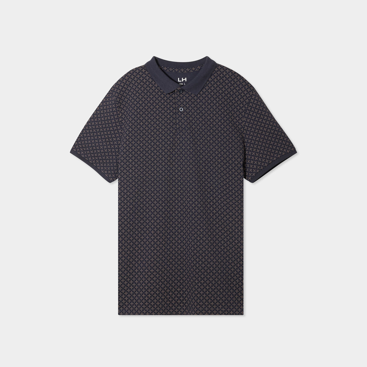 Polo droit manches courtes coton bleu marine homme