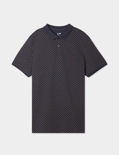 Polo droit manches courtes coton bleu marine homme