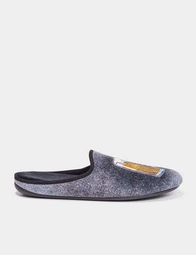 Chaussons mules avec motif gris homme