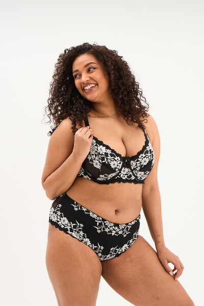 Shorty en dentelle noir femme grande taille