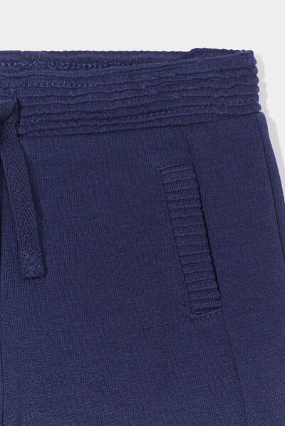 Jogging molleton taille élastiquée bleu marine bébé garçon