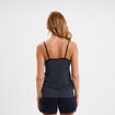 Haut de pyjama d&eacute;bardeur &agrave; bretelles bleu marine femme
