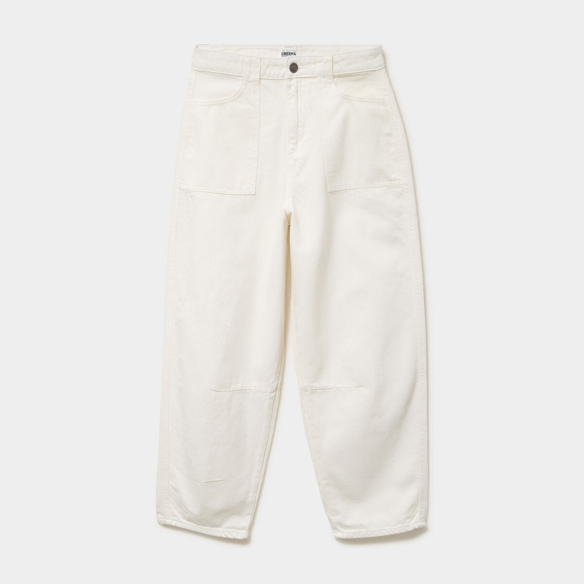 Pantalon balloon 7/8&egrave;me coton ecru femme