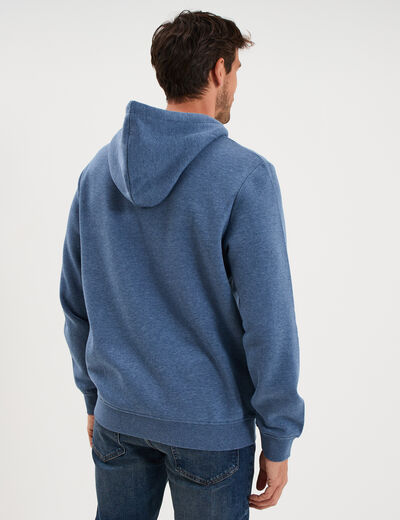 Sweat hoodie capuche et 1 poche bleu homme