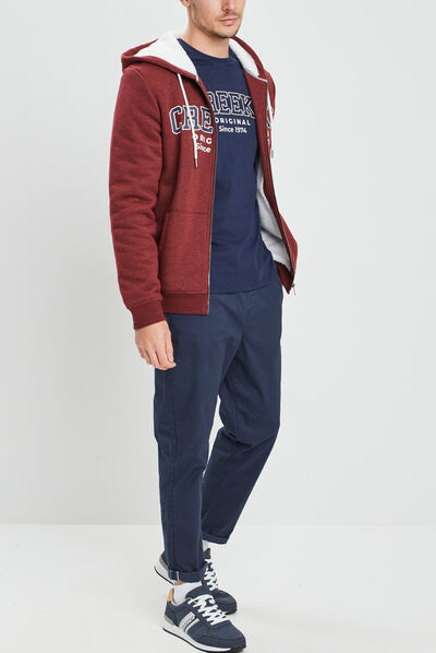 Pantalon droit à coulisse bleu marine homme
