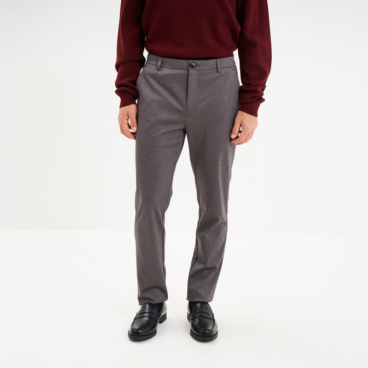 Pantalon chino slim gris homme