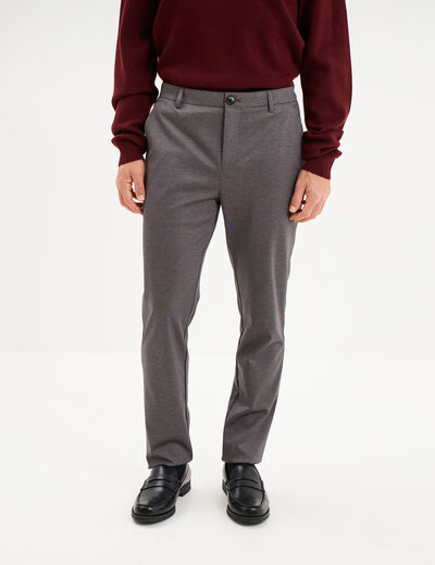 Pantalon chino slim gris homme