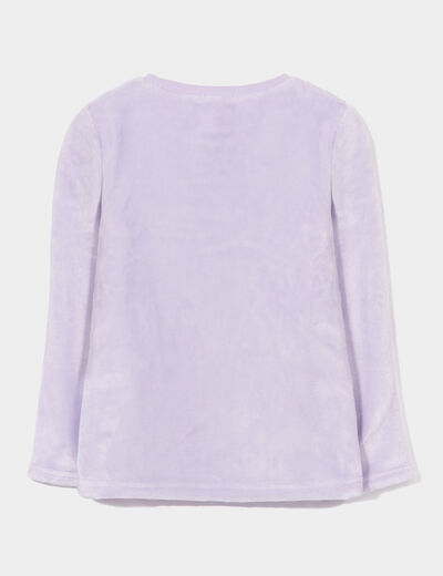 Ensemble pyjama 2 pièces effet polaire violet clair fille