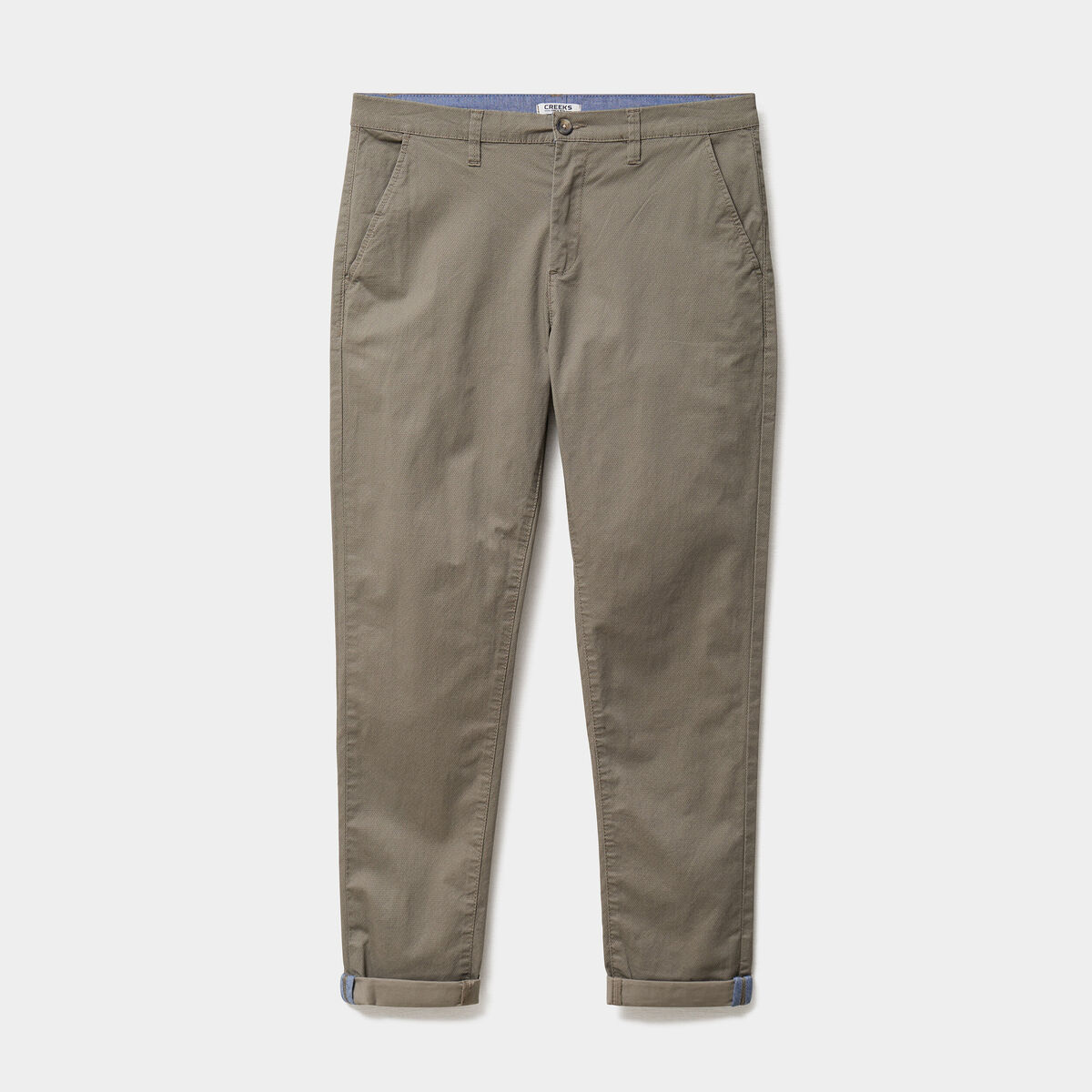 Pantalon chino slim stretch vert olive homme
