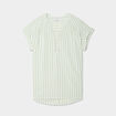 Blouse cr&eacute;pon manches courtes vert kaki femme