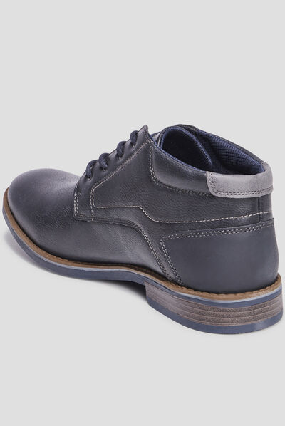 Bottines à lacets en cuir Belu noir homme
