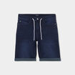 Bermuda droit &agrave; coulisse en jean denim blue black homme