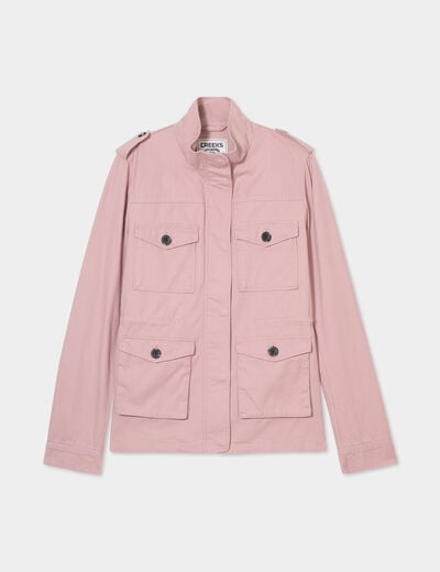 Veste poches à rabat boutonnée Creeks vieux rose femme
