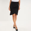 Jupe courte taille &eacute;lastiqu&eacute;e stretch noir femme