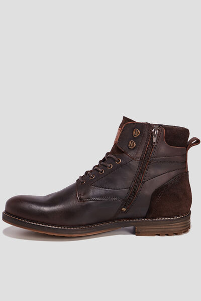 Bottines en cuir marron homme