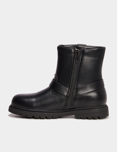 Bottines crantées avec boucles Liberto noir fille