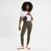 Jeans skinny 7/8ème coton Liberto vert kaki femme