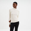T-shirt manches longues col roul&eacute; beige femme
