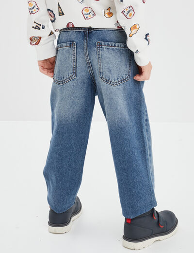 Jeans regular patchs coton Creeks denim double stone garçon