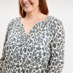 T-shirt col tunisien manches 3/4 ecru femme grande taille