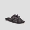 Chaussons mules petits coeurs noir femme