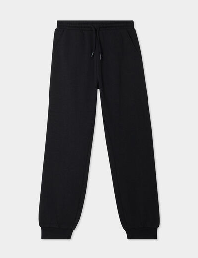 Pantalon de jogging molleton noir fille