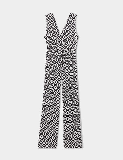 Combinaison pantalon plissée ecru femme