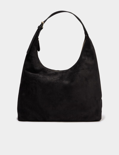 Sac port&eacute;-&eacute;paule effet su&eacute;dine noir femme