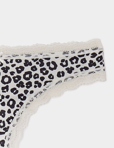 Lot de 2 tangas bords dentelle ecru femme