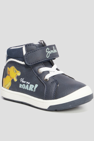 Baskets montantes Le Roi lion Simba bleu marine bébé garçon