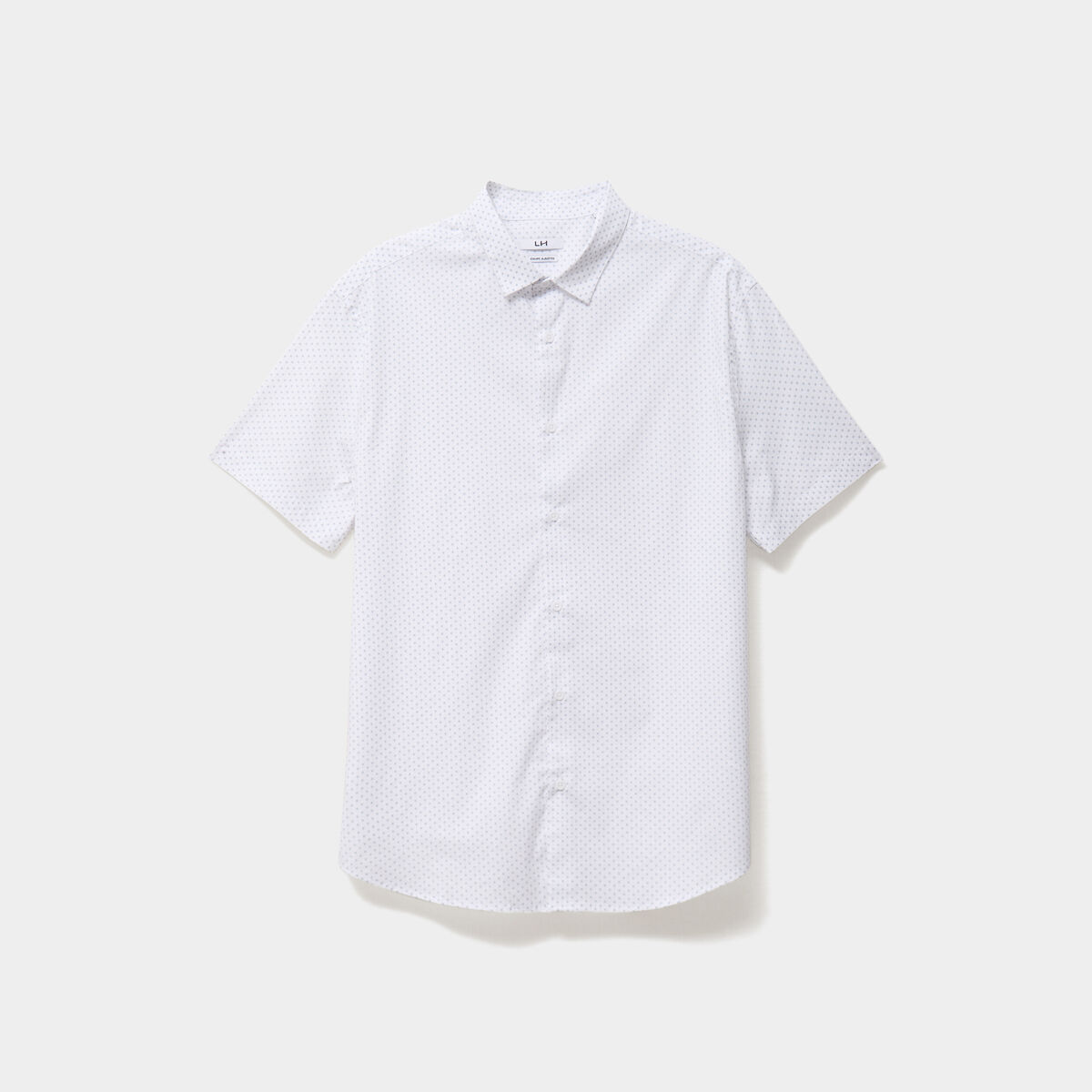 Chemise manches courtes coton blanc homme