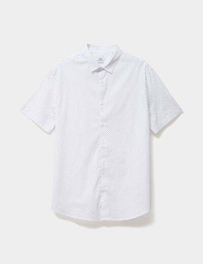 Chemise manches courtes coton blanc homme