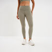 Legging de sport gainant taille haute vert kaki femme