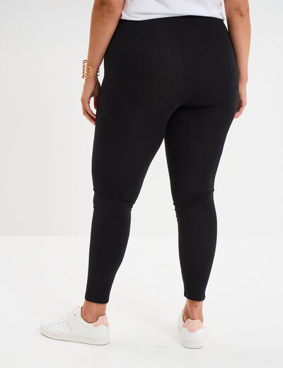 Legging avec taille &eacute;lastiqu&eacute;e noir femme grande taille