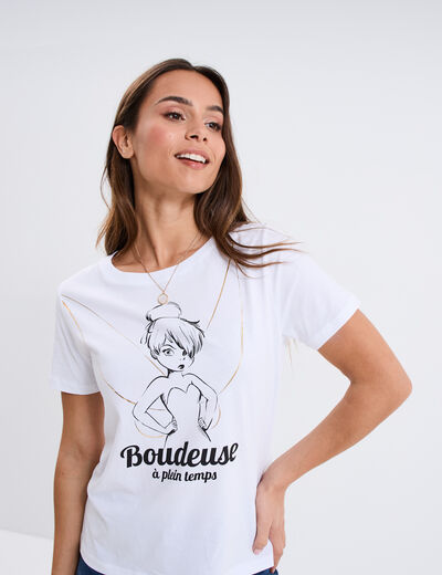 T-shirt coton Disney La F&eacute;e Clochette blanc femme