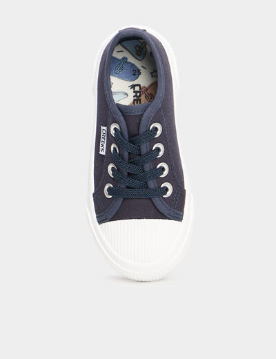 Tennis basses en toile bleu marine gar&ccedil;on