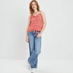 Blouse bretelles fines orange femme